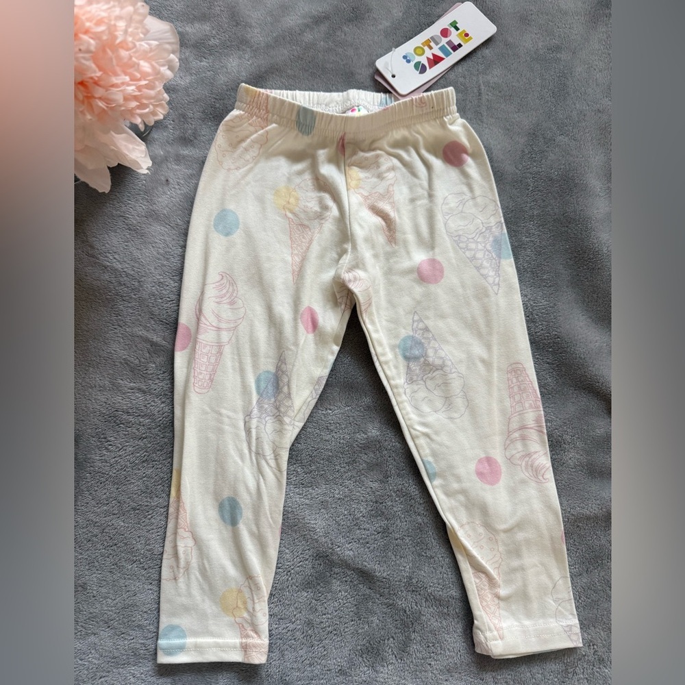 Dot Dot Smile Kids Leggings with Ice Cream Print